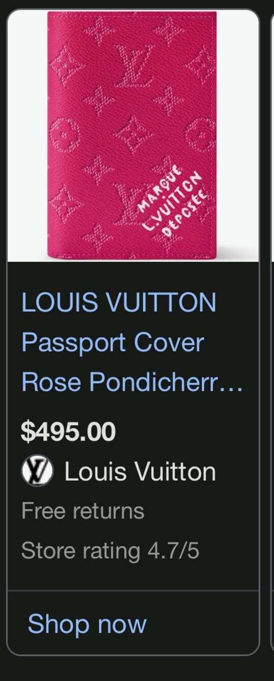 Louis Vuitton Passport Cover Monogram Heritage Rose Pondicherry - Picture 4 of 4